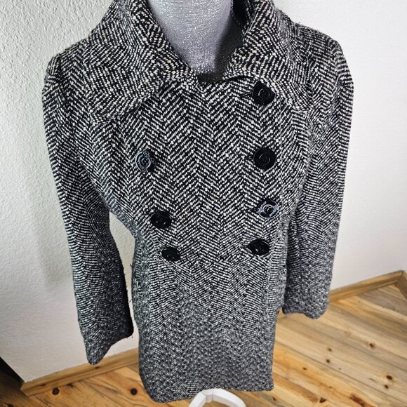 Guess - Tweed Pea Coat - Houndstooth - Picture 4 of 9